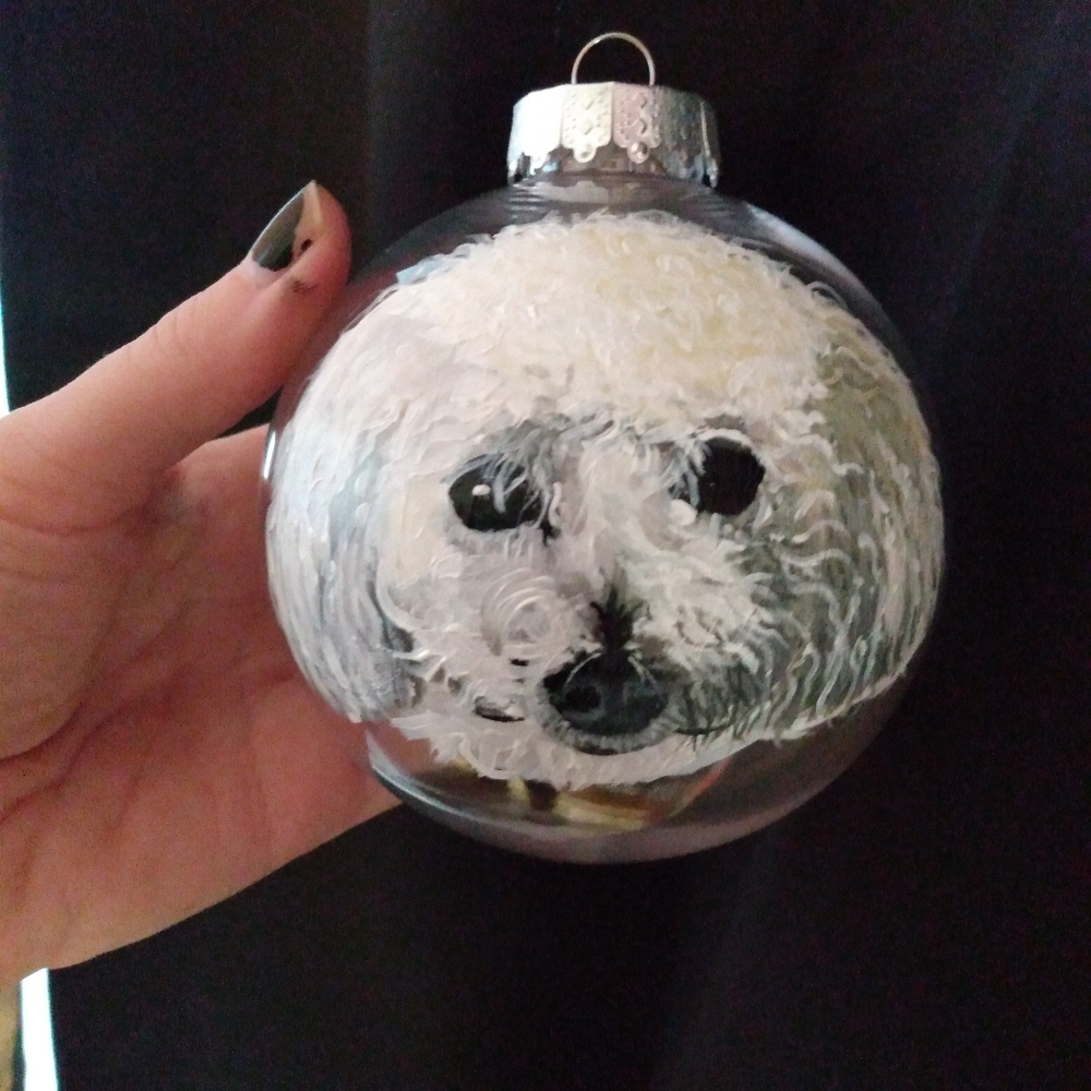 Pet portrait Christmas ornament